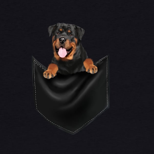 Rottweiler Dog Inside Pocket, Dog Lover by dukito